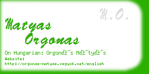 matyas orgonas business card